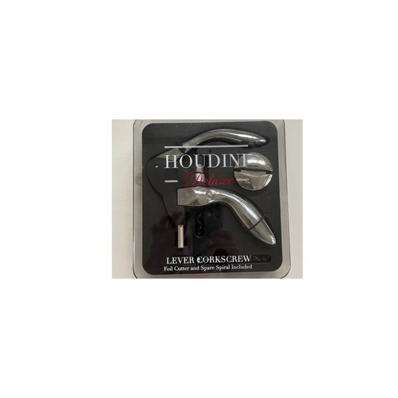 Houdini Deluxe 3 Piece Lever Corkscrew Wine Opener, Includes Foil Cutter and Ext - Picture 7 of 8
